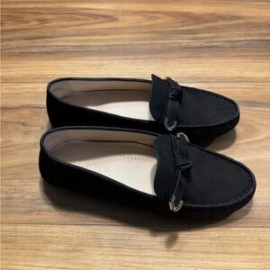 Cole Haan Women's Black Driver Loafers with Silver Color Accent Detail